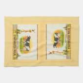 牛とヴィンテージと蒸発ミルク キッチンタオル (横)