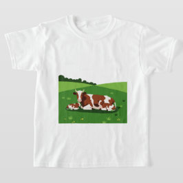 牛と二頭の子牛 Tシャツ