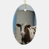 牛と原子力冷却タワーツリーオーナメント セラミックオーナメント (右)