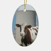 牛と原子力冷却タワーツリーオーナメント セラミックオーナメント (左)