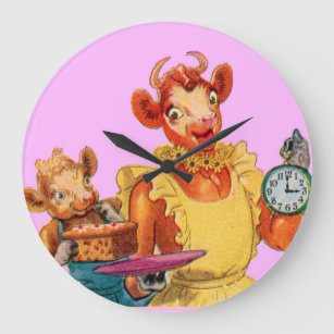 牛と娘のエルシー·ベウラー ラージ壁時計
