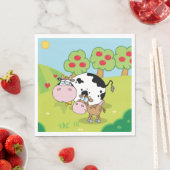 牛と子牛の農場の風景 スタンダードランチョンナプキン (インサイチュ)