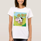 牛と子牛の農場の風景 Tシャツ (正面)