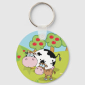 牛と子牛 キーホルダー (正面)