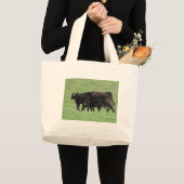 牛と子牛 ラージトートバッグ (正面(商品))