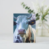 牛と月のはがき ポストカード (スタンド正面)