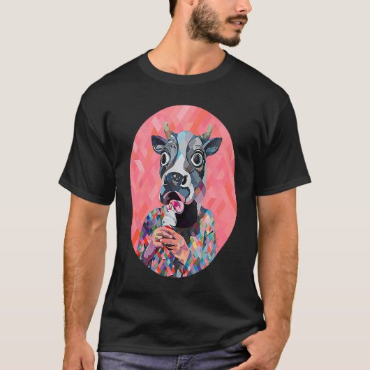 牛と氷の拡張現実 Tシャツ (正面)