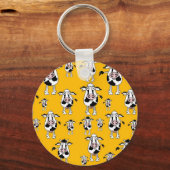 牛と牛のパターンのキーチェーン キーホルダー (正面)