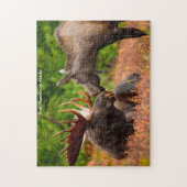 牛と牛のムースアラスカ。クリスマス挨拶ジグ ジグソーパズル (縦)