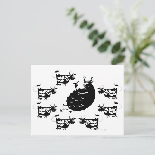 牛と牛 ポストカード (スタンド正面)