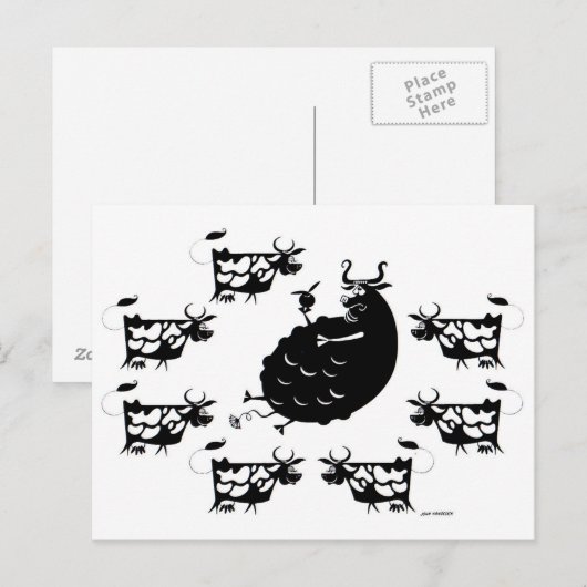 牛と牛 ポストカード (正面/裏面)