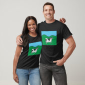牛と犬 牛の絵 ユニセックス クルーネック 牛 Tシャツ (ユニセックス)