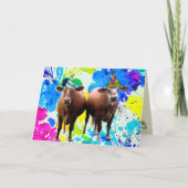 牛と猫の誕生日カード カード (正面)