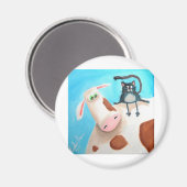 牛と猫 マグネット (正面/裏面)