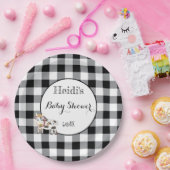 牛と白黒ベビーシャワー紙プレート ペーパープレート (パーティー)