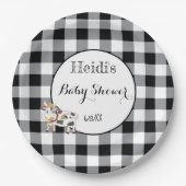 牛と白黒ベビーシャワー紙プレート ペーパープレート (正面)