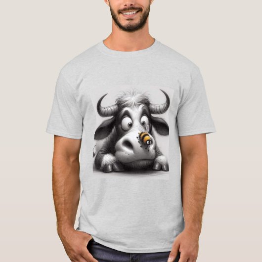 牛と蜂 Tシャツ (正面)