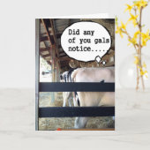 牛と話得してハッピーバースデー カード (黄色い花)