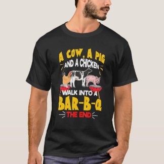 牛と豚とニワトリがバーベキューにやってきた Tシャツ