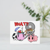 牛と豚のシュノズルバーベキューBBQ漫画 ポストカード (スタンド正面)