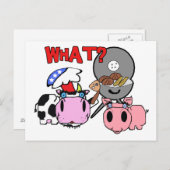 牛と豚のシュノズルバーベキューBBQ漫画 ポストカード (正面/裏面)