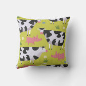 牛と豚のパターン クッション (裏面)