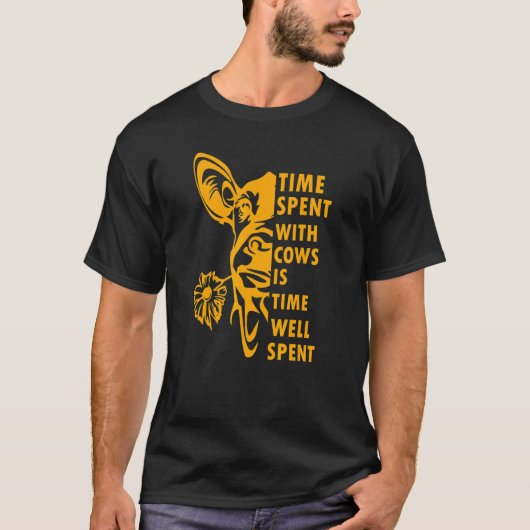 牛と過ごす時間は幸せな時間 Tシャツ (正面)