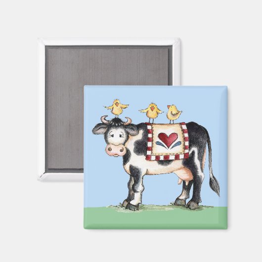 牛と雛 – マグネット (正面/裏面)