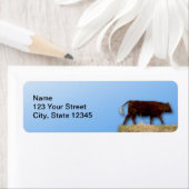 牛と青の空：牛の青差出人住所 ラベル (インサイチュ)