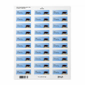 牛と青の空：牛の青差出人住所 ラベル (フルシート)