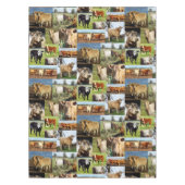 牛と高地の牛の写真コラージュ、 テーブルクロス (正面)