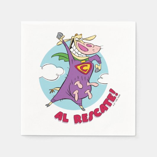 牛と鶏すごい牛アル救助隊！ スタンダードカクテルナプキン (正面)