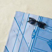 牛と鶏のハグのグラフィック ビーチタオル (インサイチュ)