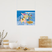 牛と鶏のハグのグラフィック ポスター (キッチン)