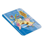 牛と鶏のハグのグラフィック マグネット (右側)