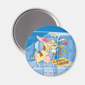 牛と鶏のハグのグラフィック マグネット (正面/裏面)