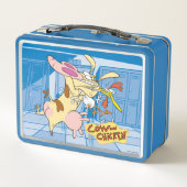 牛と鶏のハグのグラフィック メタルランチボックス (裏面)