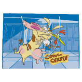 牛と鶏のハグのグラフィック ラージペーパーバッグ (裏面)