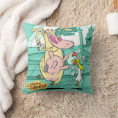 牛と鶏のランニンググラフィック クッション (ブランケット)