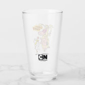 牛と鶏のランニンググラフィック タンブラーグラス (裏面)