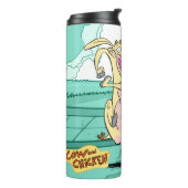 牛と鶏のランニンググラフィック タンブラー (回転左)