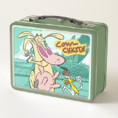 牛と鶏のランニンググラフィック メタルランチボックス (裏面)