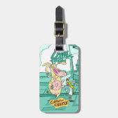 牛と鶏のランニンググラフィック ラゲッジタグ (正面縦)