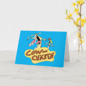 牛と鶏のロゴグラフィック カード (黄色い花)