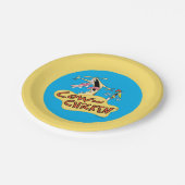 牛と鶏のロゴグラフィック ペーパープレート (アングル)