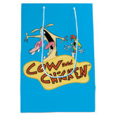 牛と鶏のロゴグラフィック ミディアムペーパーバッグ (裏面)