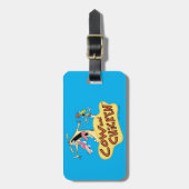 牛と鶏のロゴグラフィック ラゲッジタグ (正面縦)