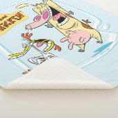 牛と鶏の笑いグラフィック シェルパブランケット (3/4)