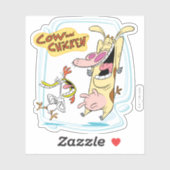 牛と鶏の笑いグラフィック シール (シート)