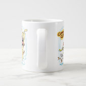 牛と鶏の笑いグラフィック ジャンボコーヒーマグカップ (裏面)